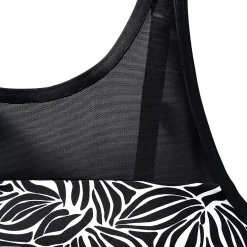 Women's Chlorine Resistant Smoothing Control Mesh High Neck Tankini Swimsuit Top