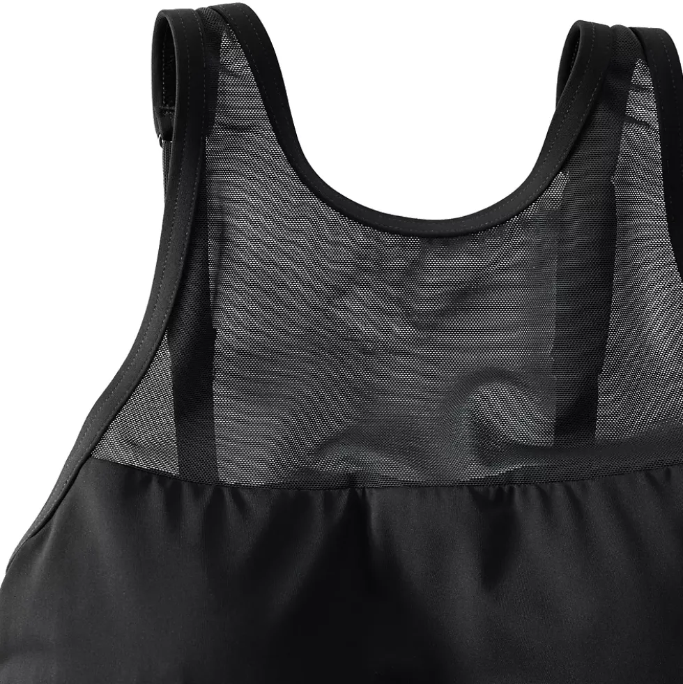 Women's Chlorine Resistant Smoothing Control Mesh High Neck Tankini Swimsuit Top