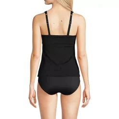 Women's Chlorine Resistant Smoothing Control Mesh High Neck Tankini Swimsuit Top