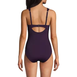 Women's Chlorine Resistant Smoothing Control Mesh High Neck One Piece Swimsuit