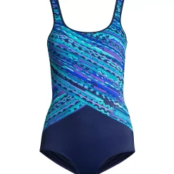 Women's Chlorine Resistant Soft Cup Tugless Sporty One Piece Swimsuit