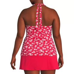Women's Chlorine Resistant Square Neck Halter Tankini Swimsuit Top