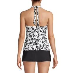 Women's Chlorine Resistant Square Neck Halter Tankini Swimsuit Top