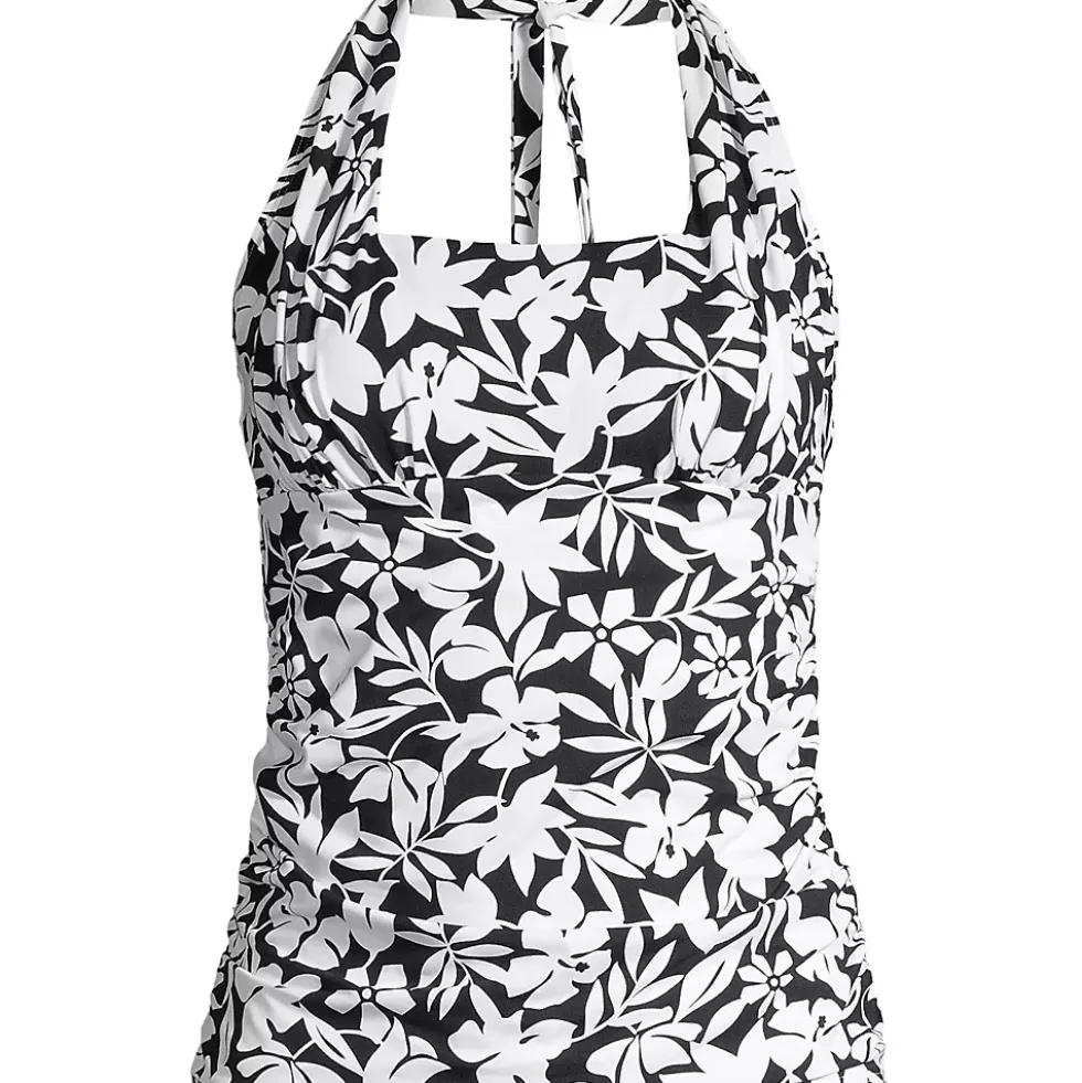 Women's Chlorine Resistant Square Neck Halter Tankini Swimsuit Top