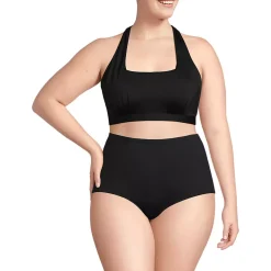 Women's Chlorine Resistant Square Neck Halter Bikini Top
