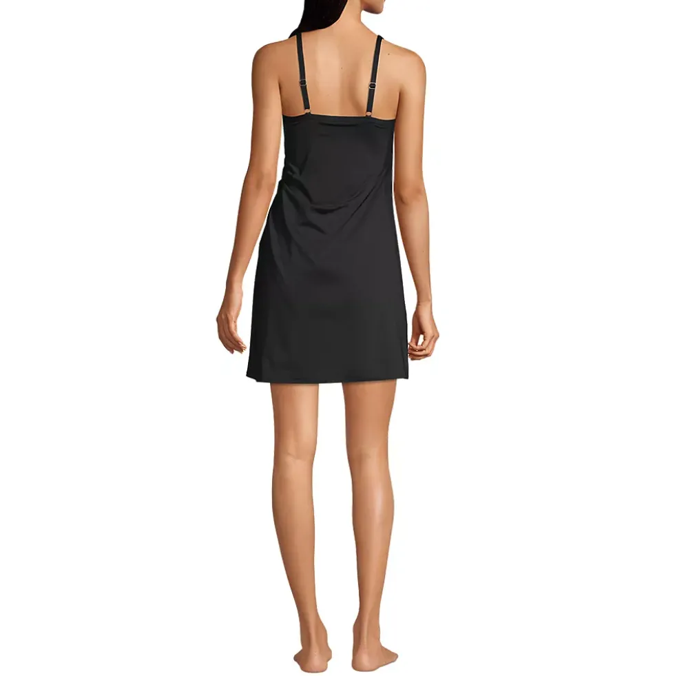 Women's Chlorine Resistant Sweetheart Swim Dress One Piece Swimsuit