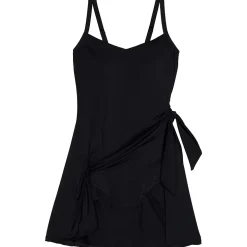 Women's Chlorine Resistant Sweetheart Swim Dress One Piece Swimsuit
