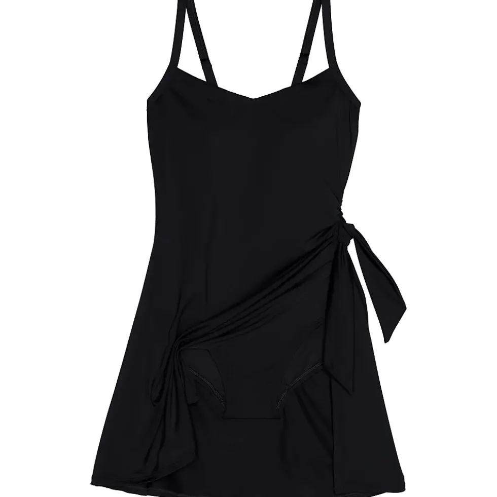 Women's Chlorine Resistant Sweetheart Swim Dress One Piece Swimsuit
