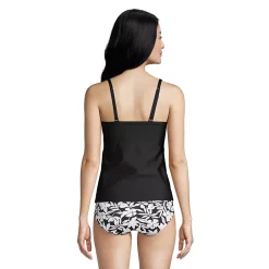 Women's Chlorine Resistant Tie Front Underwire Tankini Swimsuit Top Adjustable Straps