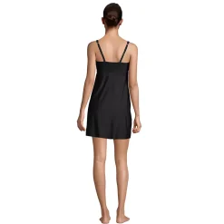 Women's Chlorine Resistant Tummy Control Square Neck Swim Dress One Piece Swimsuit with Shorts