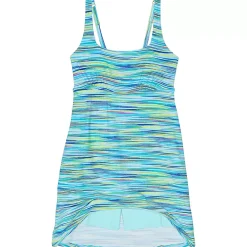 Women's Chlorine Resistant Tummy Control Square Neck Swim Dress One Piece Swimsuit with Shorts