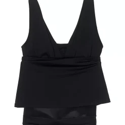 Women's Chlorine Resistant Tummy Control Grecian Tankini Swimsuit Top Adjustable Straps