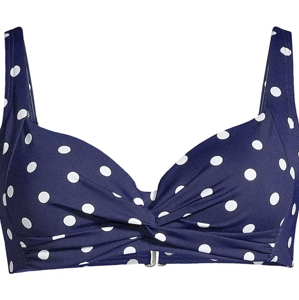 Women's Chlorine Resistant Twist Front Underwire Bikini Swimsuit Top