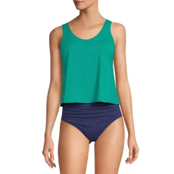Women's Chlorine Resistant V Neck One Piece Fauxkini Swimsuit