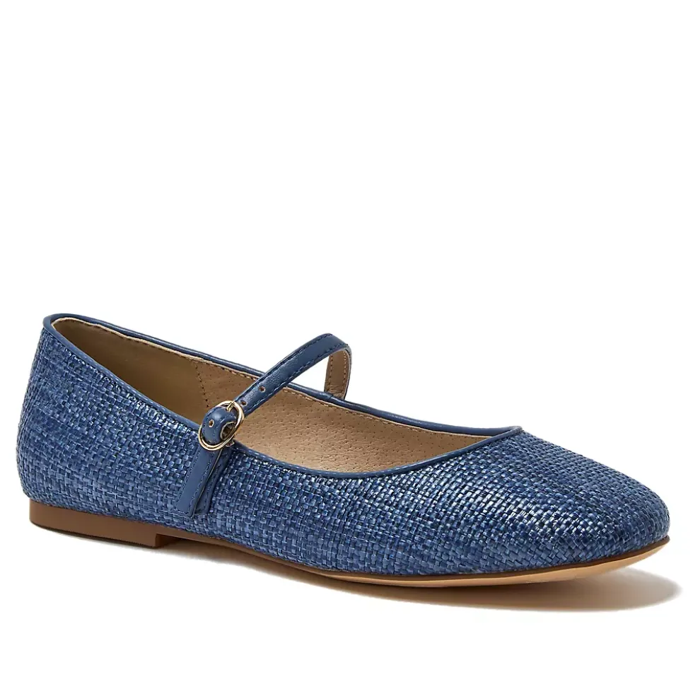 Women's Classic Raffia Mary Jane Flats