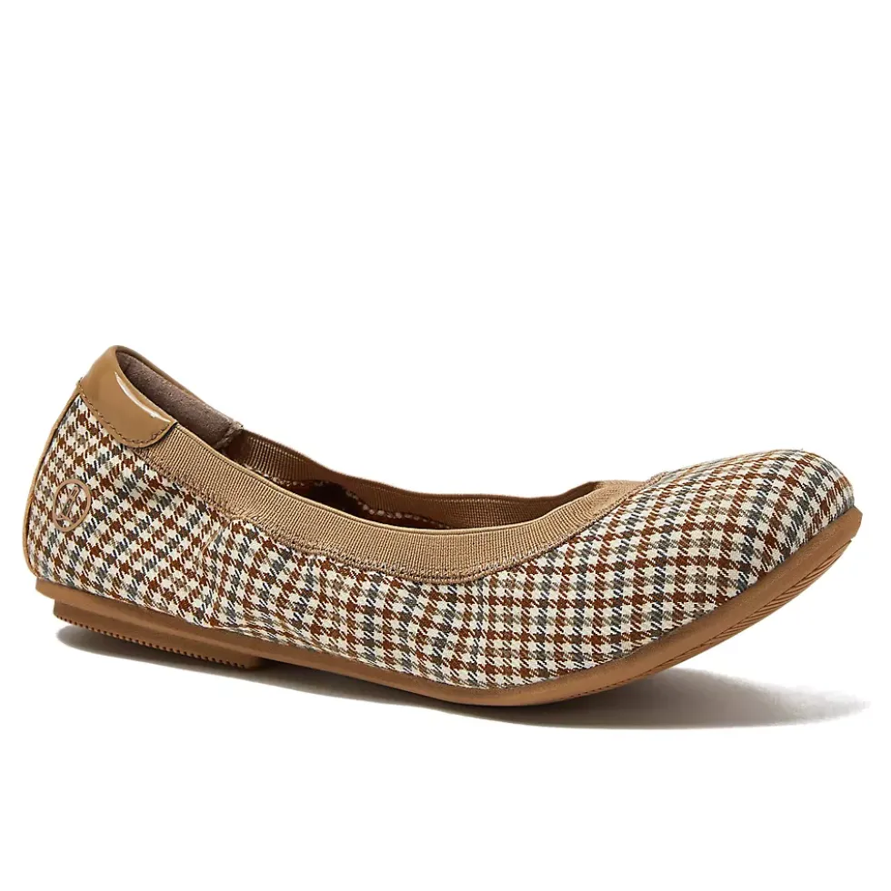Women's Comfort Slip On Plaid Ballet Flats