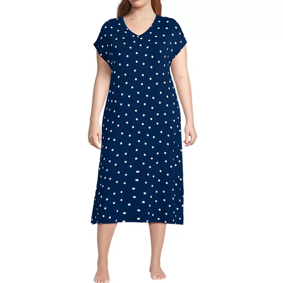 Women's Cooling Cap Sleeve Midi Nightgown