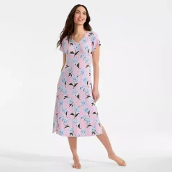 Women's Cooling Cap Sleeve Midi Nightgown
