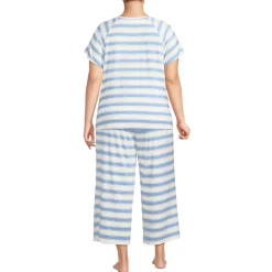 Women's Cooling Pajama Set - Short Sleeve Top and Crop Pants