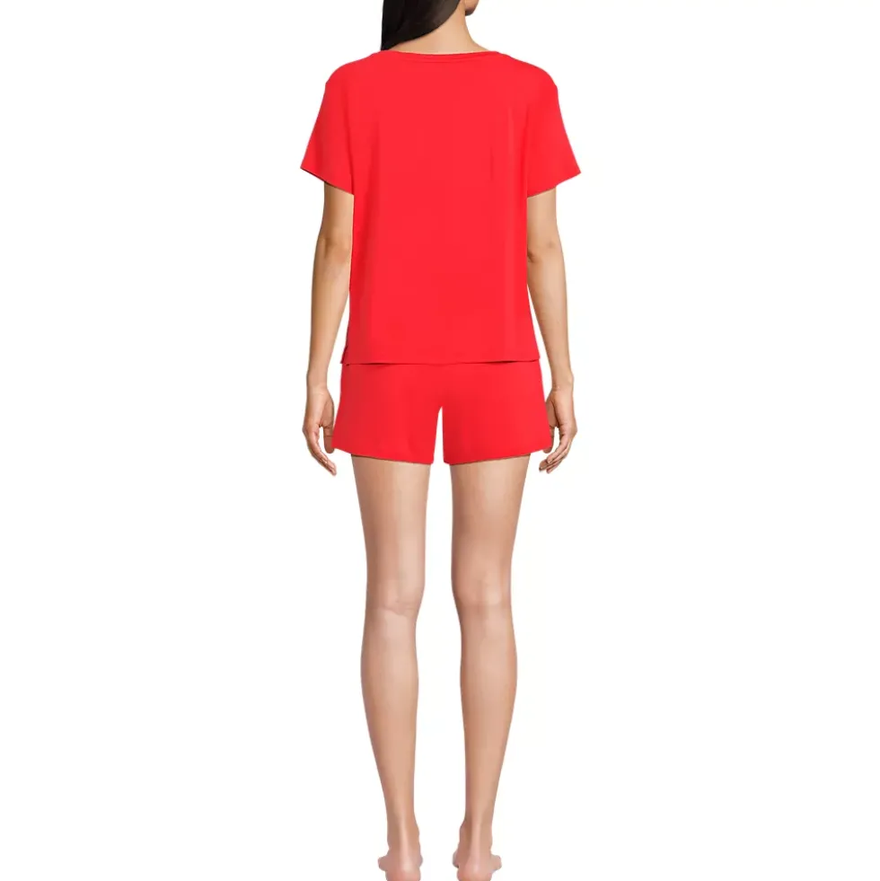 Women's Cooling 2 Piece Pajama Set - Short Sleeve Tee and Shorts