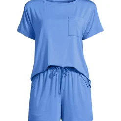 Women's Cooling 2 Piece Pajama Set - Short Sleeve Tee and Shorts