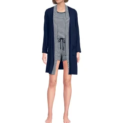 Women's Cooling 3 Piece Pajama Set - Robe Tank and Shorts