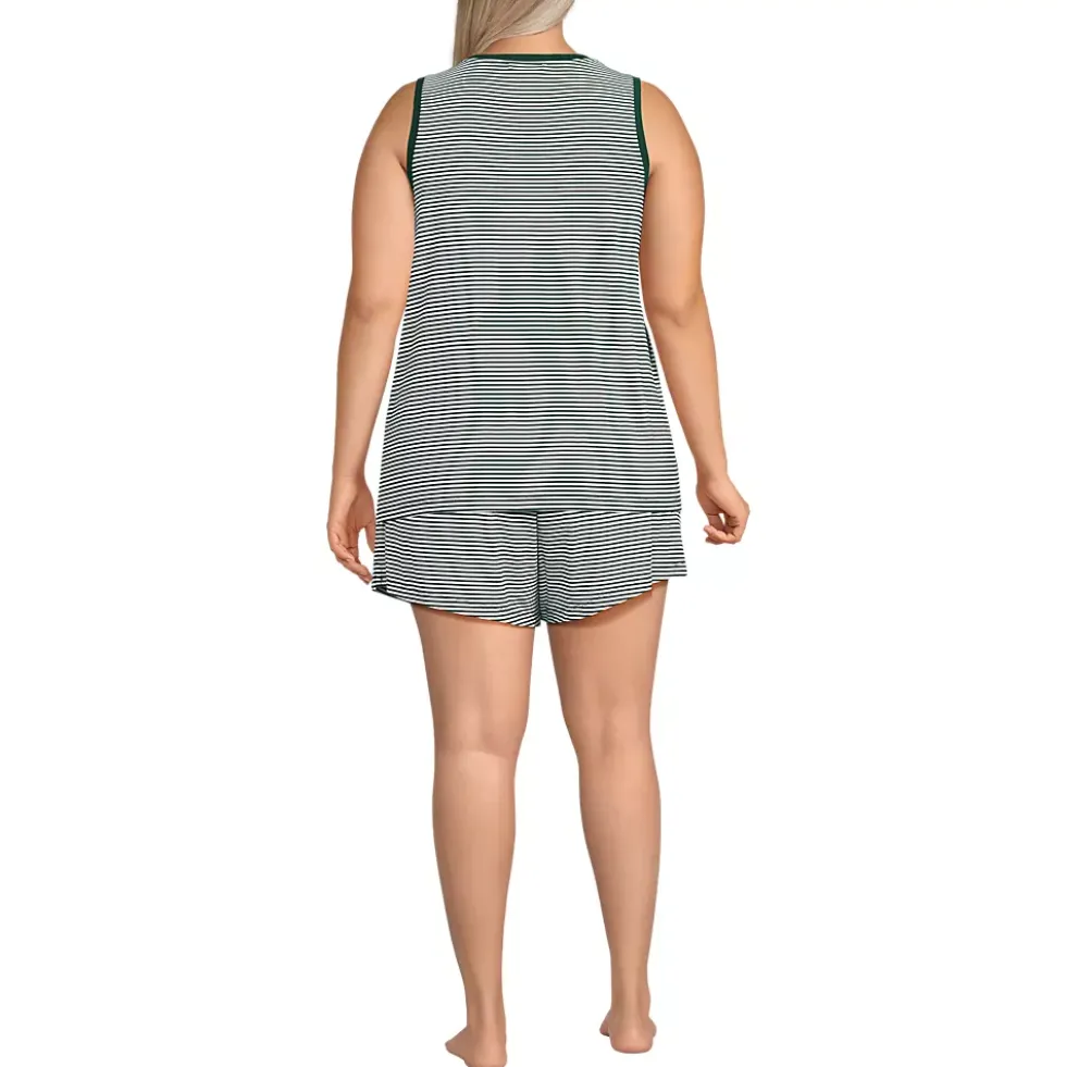 Women's Cooling 3 Piece Pajama Set - Robe Tank and Shorts