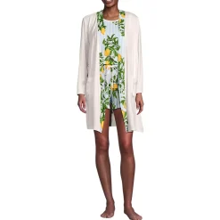 Women's Cooling 3 Piece Pajama Set - Robe Tank and Shorts