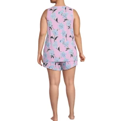 Women's Cooling 3 Piece Pajama Set - Robe Tank and Shorts
