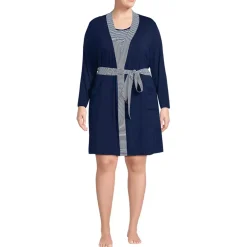 Women's Cooling 3 Piece Pajama Set - Robe Tank and Shorts