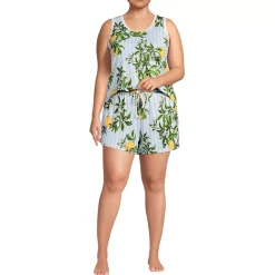 Women's Cooling 3 Piece Pajama Set - Robe Tank and Shorts