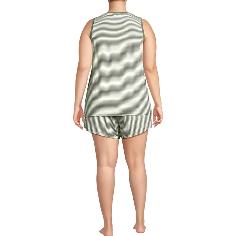 Women's Cooling 3 Piece Pajama Set - Robe Tank and Shorts