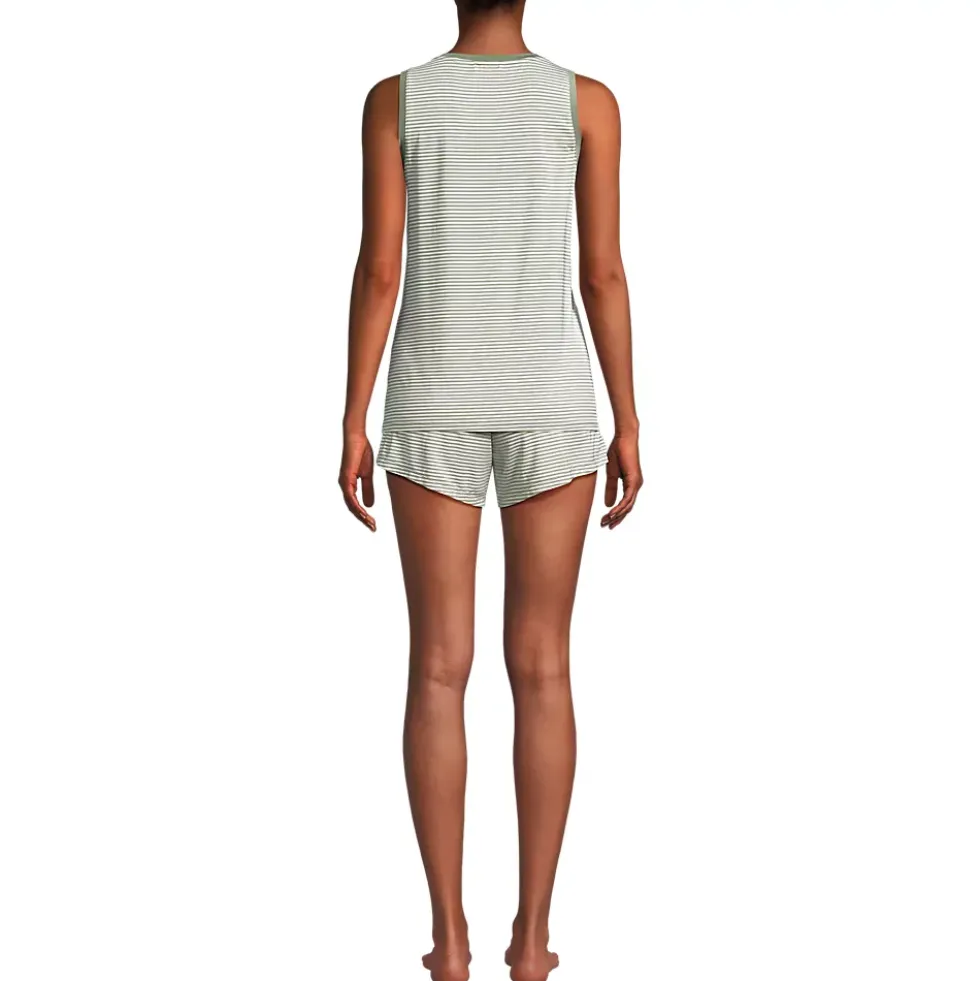Women's Cooling 3 Piece Pajama Set - Robe Tank and Shorts