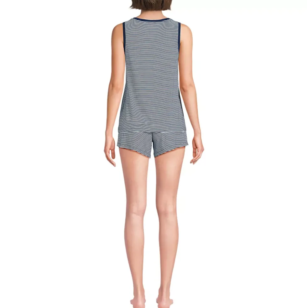 Women's Cooling 3 Piece Pajama Set - Robe Tank and Shorts