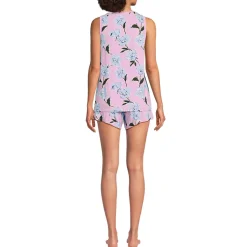 Women's Cooling 3 Piece Pajama Set - Robe Tank and Shorts