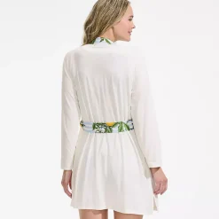 Women's Cooling 3 Piece Pajama Set - Robe Tank and Shorts
