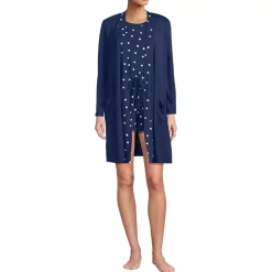 Women's Cooling 3 Piece Pajama Set - Robe Tank and Shorts