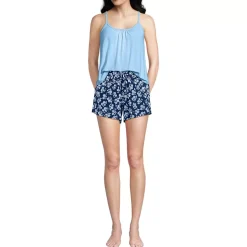 Women's Cooling 3 Piece Pajama Set - Long Sleeve Top Cami and Shorts