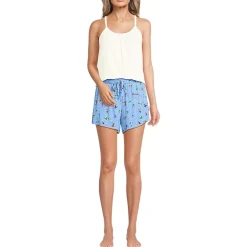 Women's Cooling 3 Piece Pajama Set - Long Sleeve Top Cami and Shorts