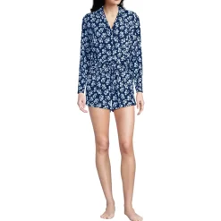 Women's Cooling 3 Piece Pajama Set - Long Sleeve Top Cami and Shorts