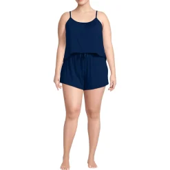 Women's Cooling 3 Piece Pajama Set - Long Sleeve Top Cami and Shorts