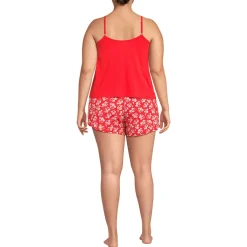 Women's Cooling 3 Piece Pajama Set - Long Sleeve Top Cami and Shorts