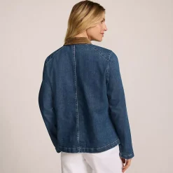 Women's Corduroy Collared Denim Jacket
