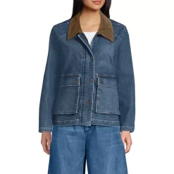 Women's Corduroy Collared Denim Jacket