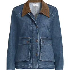Women's Corduroy Collared Denim Jacket
