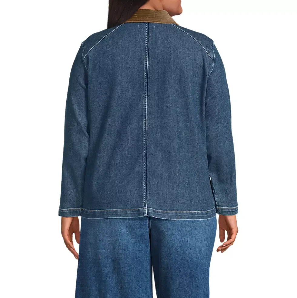 Women's Corduroy Collared Denim Jacket