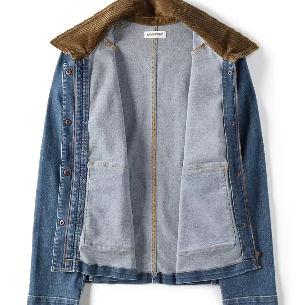 Women's Corduroy Collared Denim Jacket