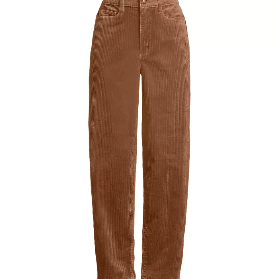 Women's Corduroy High Rise Barrel Leg Ankle Pants