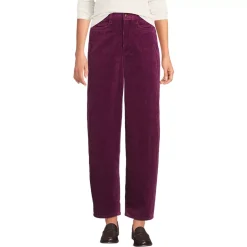 Women's Corduroy High Rise Barrel Leg Ankle Pants