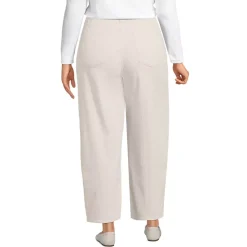 Women's Corduroy High Rise Barrel Leg Ankle Pants